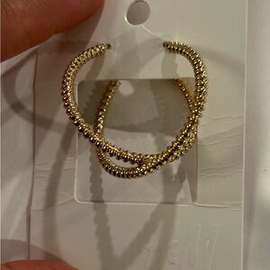 H&M Gold-Tone Beaded Hoop Earrings